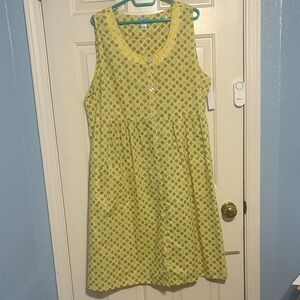 Basic Editions Yellow and Blue Midi Dress